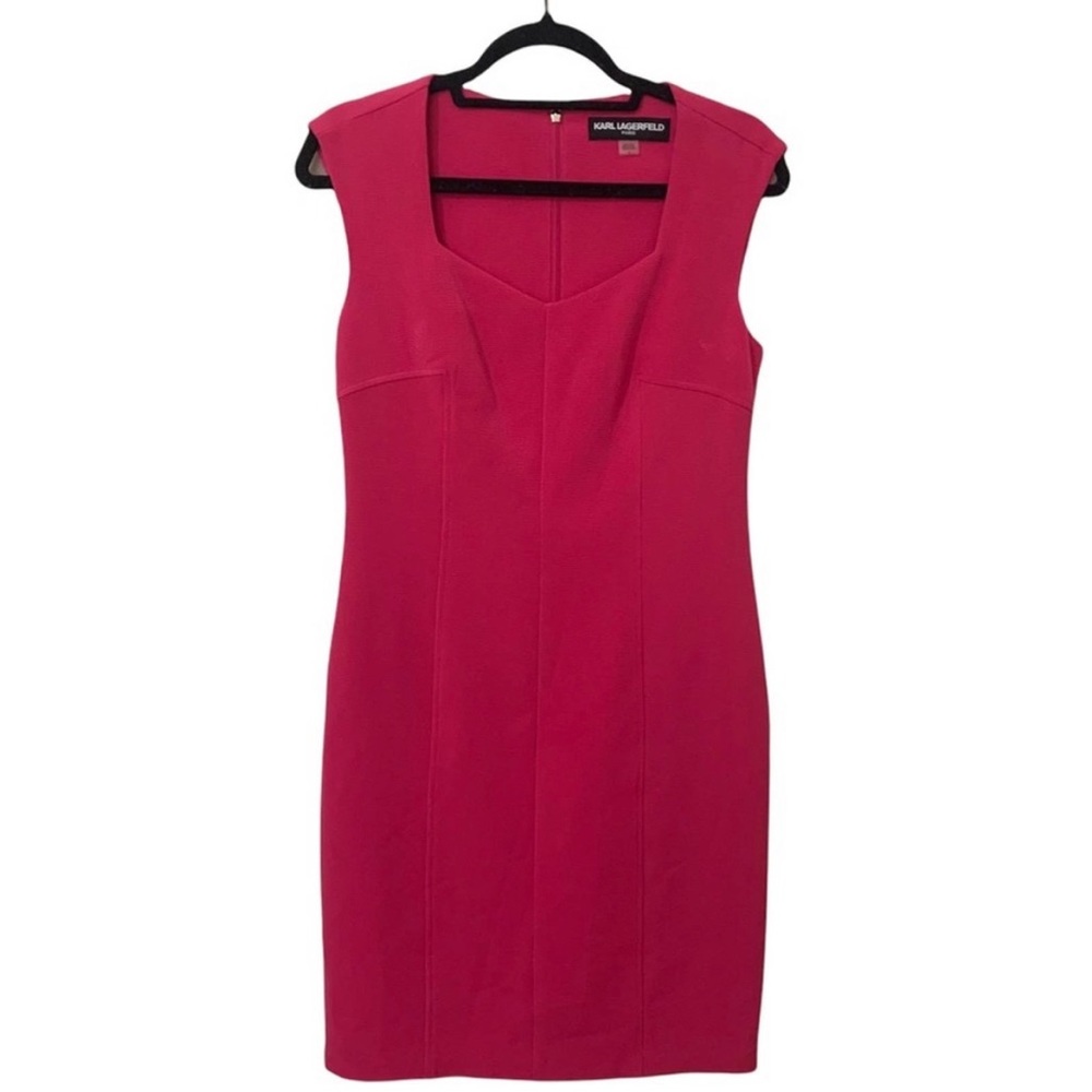 Karl Lagerfeld hot pink sleeveless sheath dress